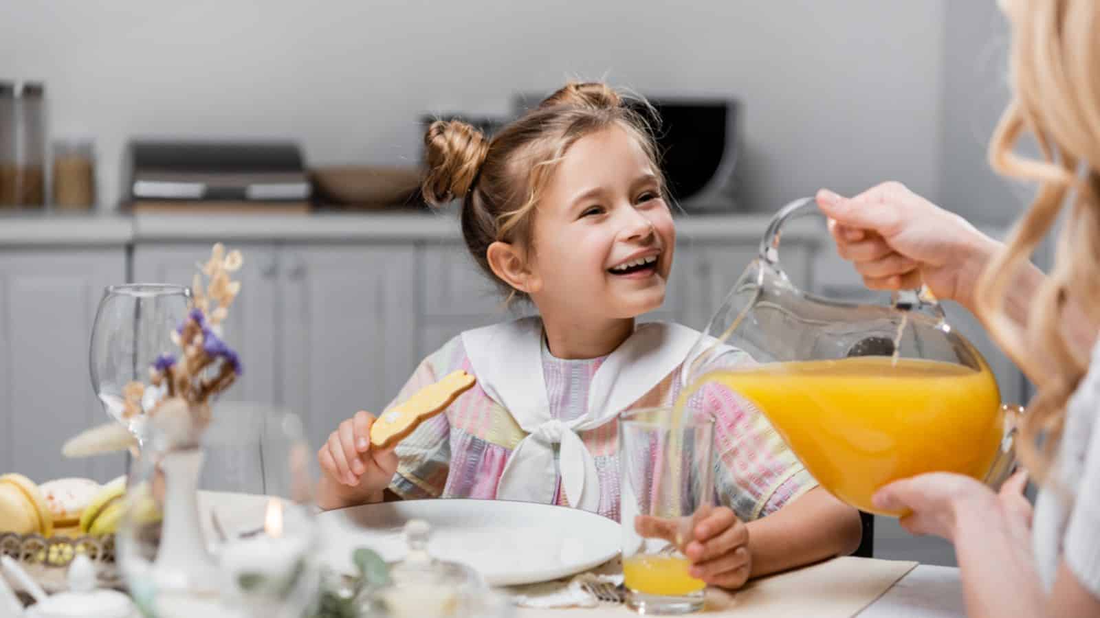 Laughing girl with her mom