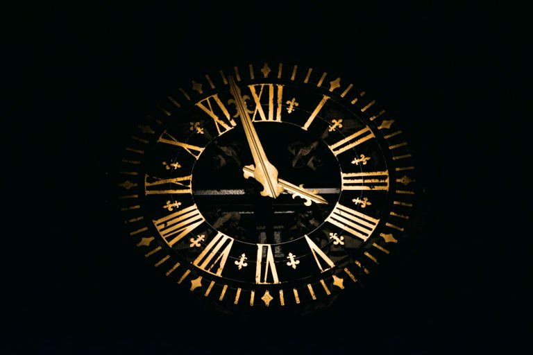 round black and brown analog clock; witching hour