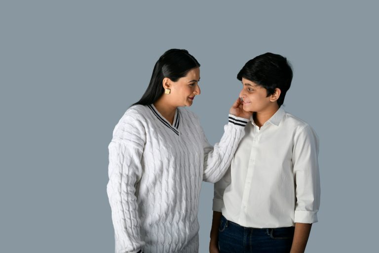 a man and woman looking at each other; cycle-breaking parenting